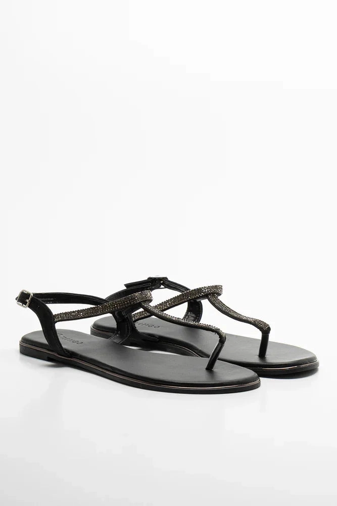 cushioning technology Diamante Thong Sandal Black
