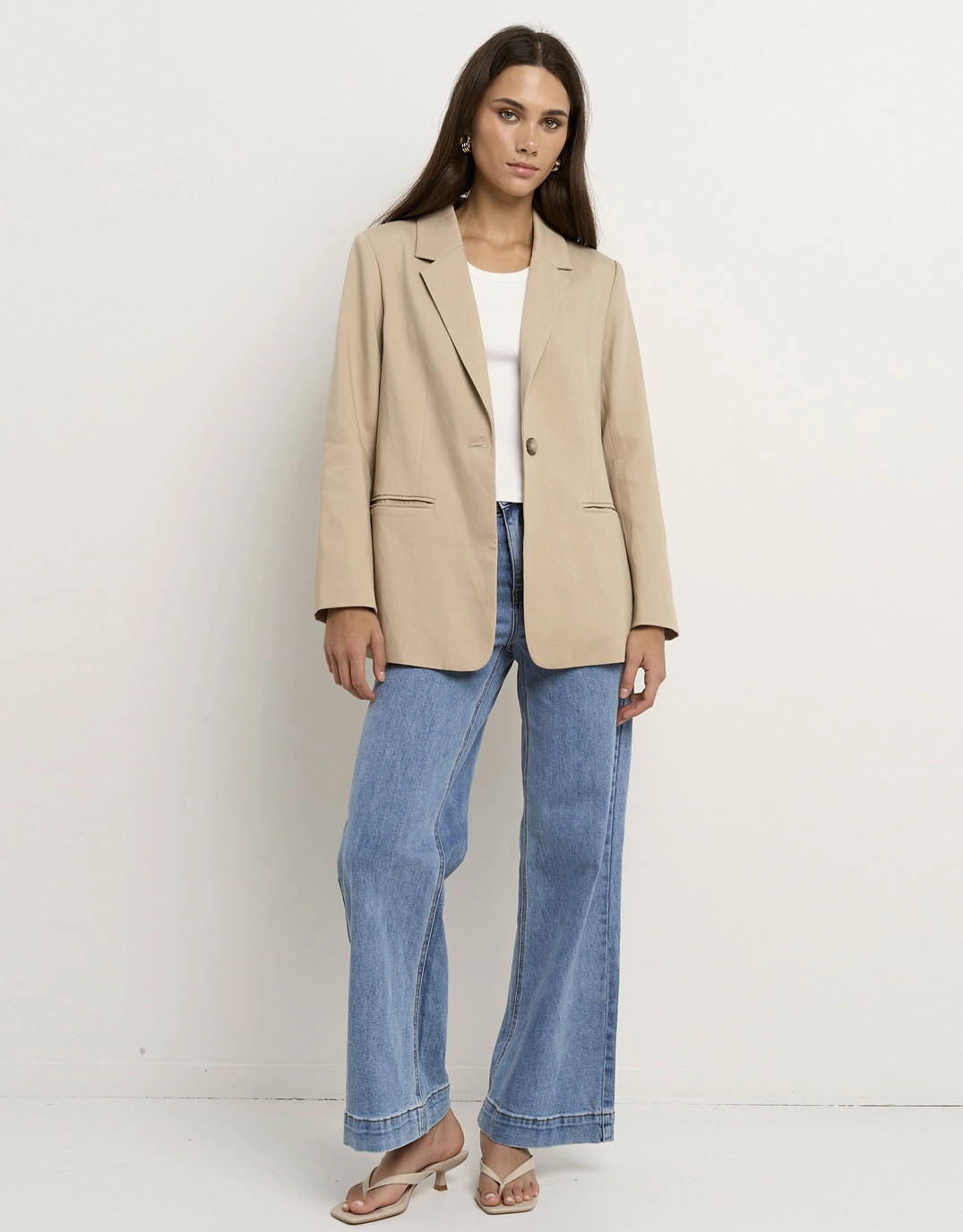Weather Smart Look Atlantic Lyocell Cotton Classic Blazer - Taupe