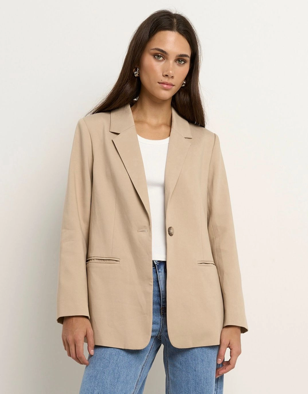 Atlantic Lyocell Cotton Classic Blazer - Taupe Zipper Closure System Abrasion resistant