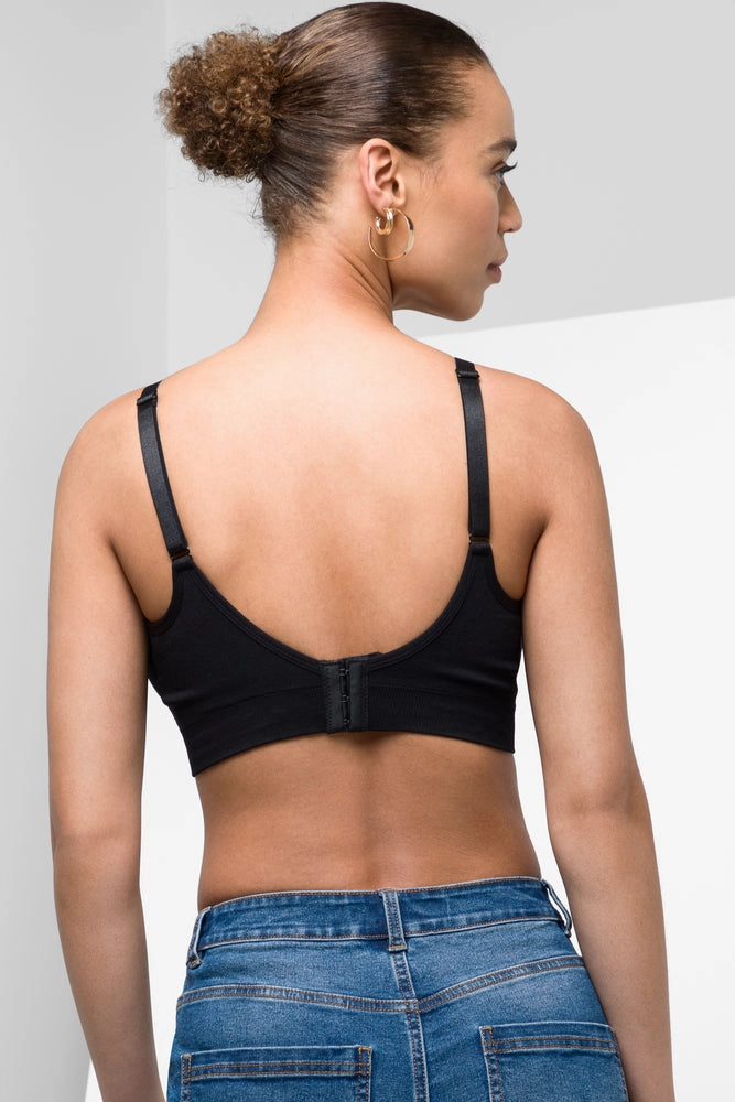 Padded Lace Trim Nursing Bra Lace Black All-Day Structure