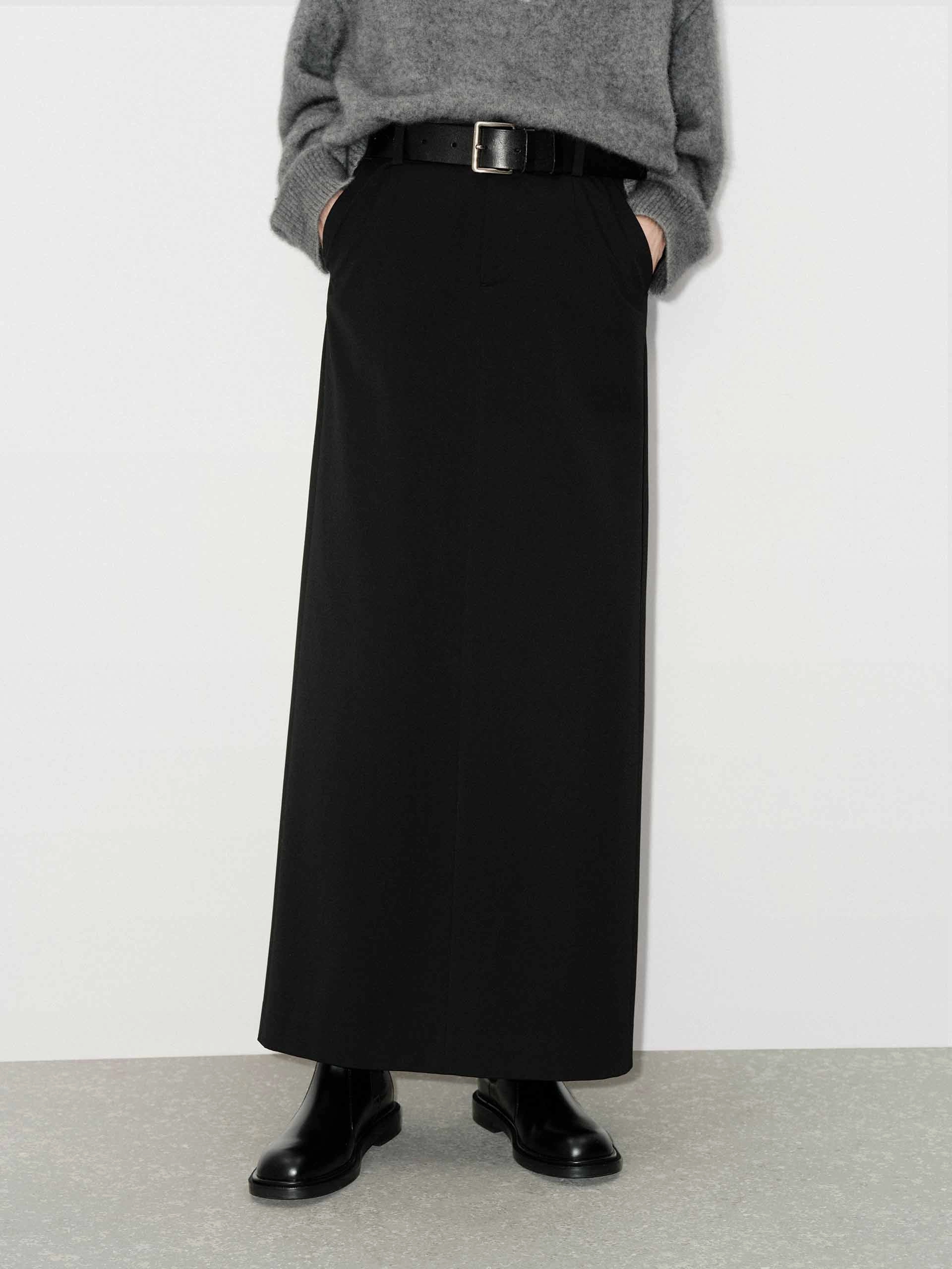 Back Slit Straight Skirt Fashion Detail Refined Mood