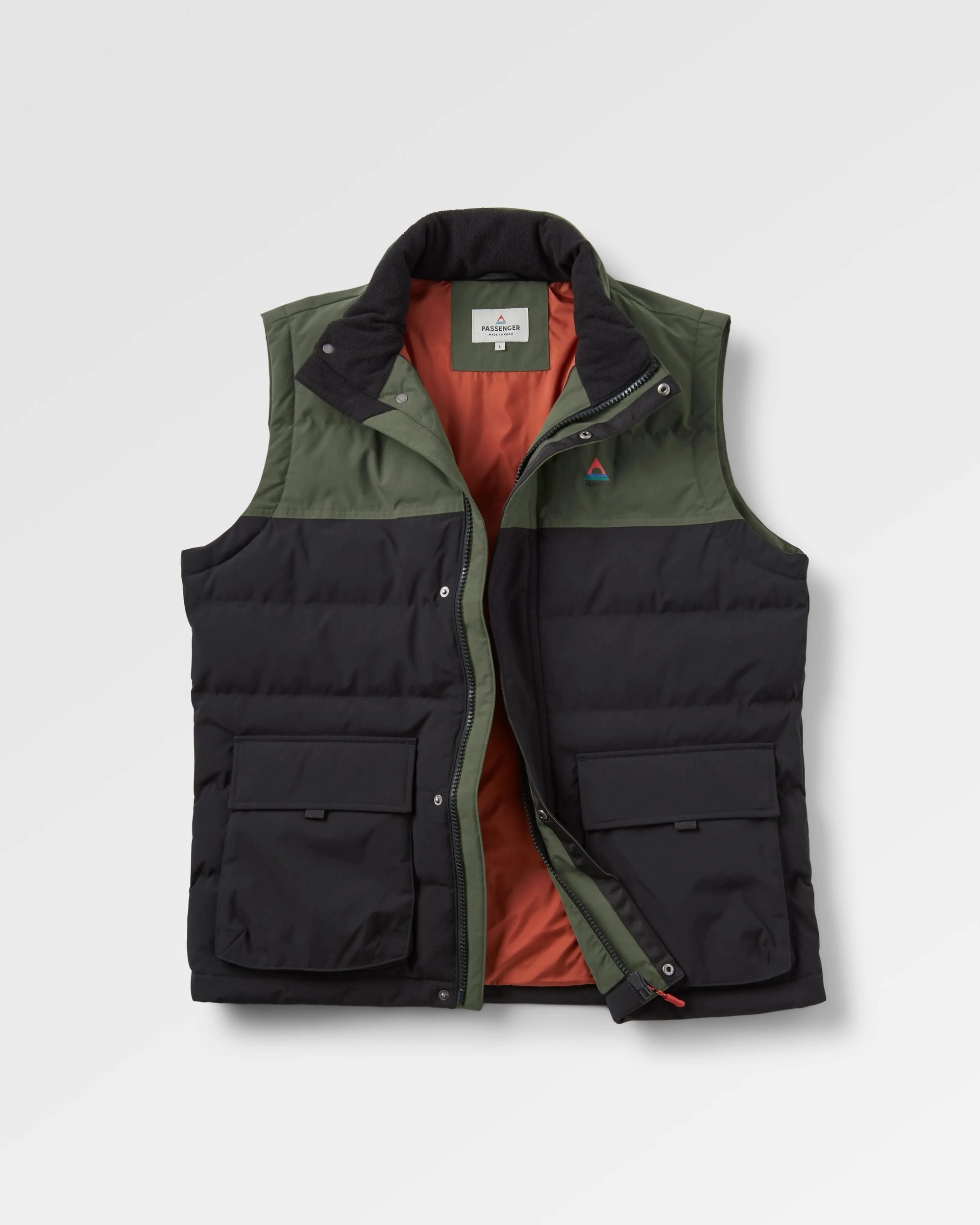 Baltic Recycled Insulated Gilet - Black/Khaki Long Sleeves