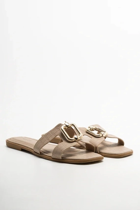 Daily Wear Shoes Cut Out Mule Sandals Natural