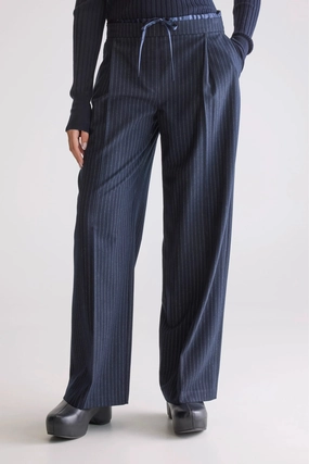 Bellerose Turin Stripe Trousers Stylish Waistband Flexible Design