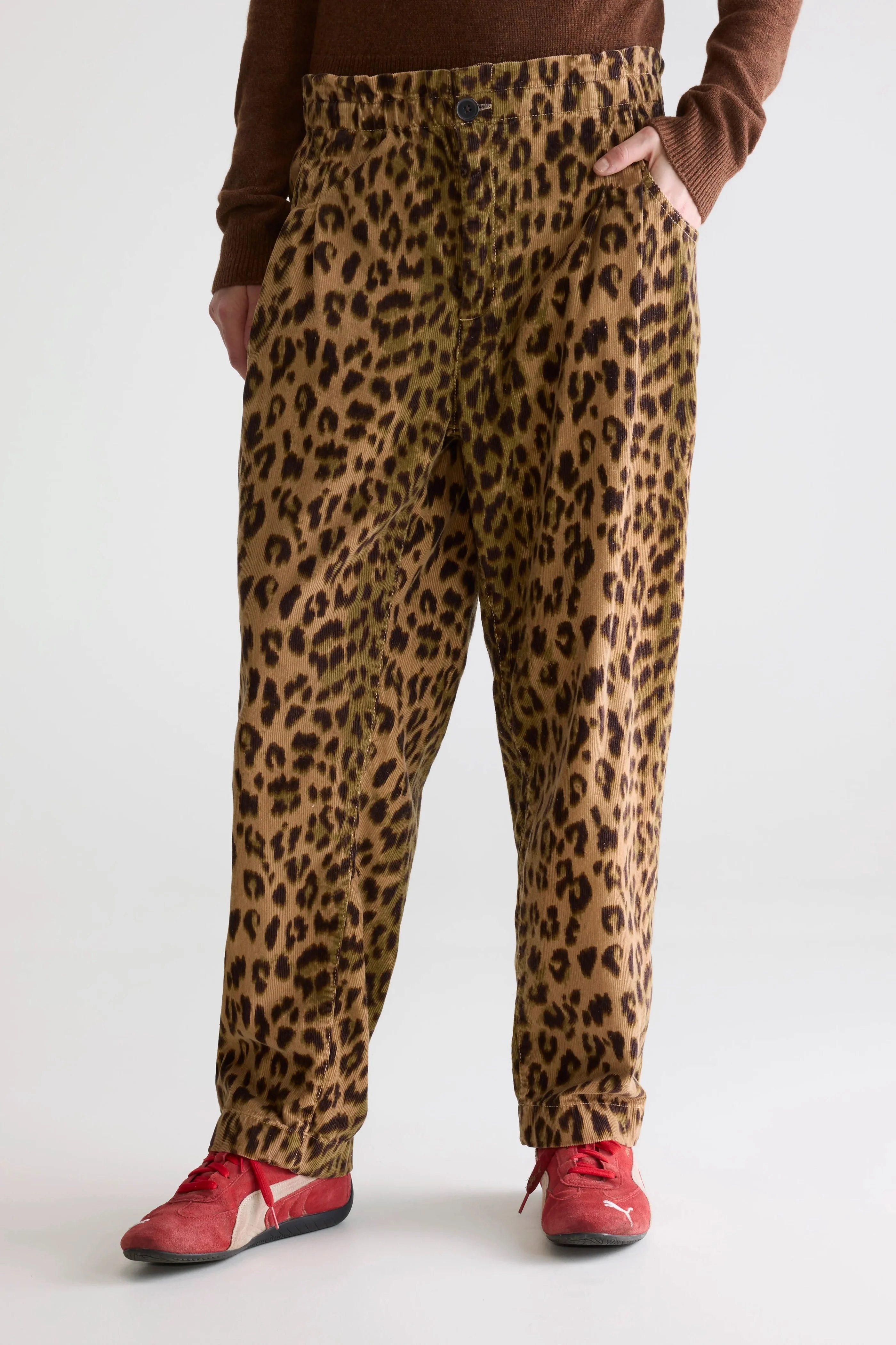 Comfort Focused High Waist Stretch Bellerose Winona Pants in Leopard