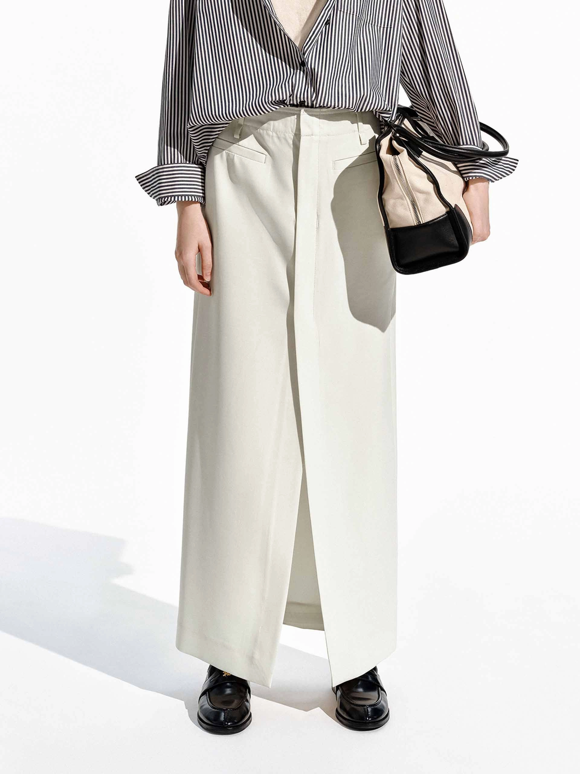 Belted Front Slit Skirt High Street Fashion
