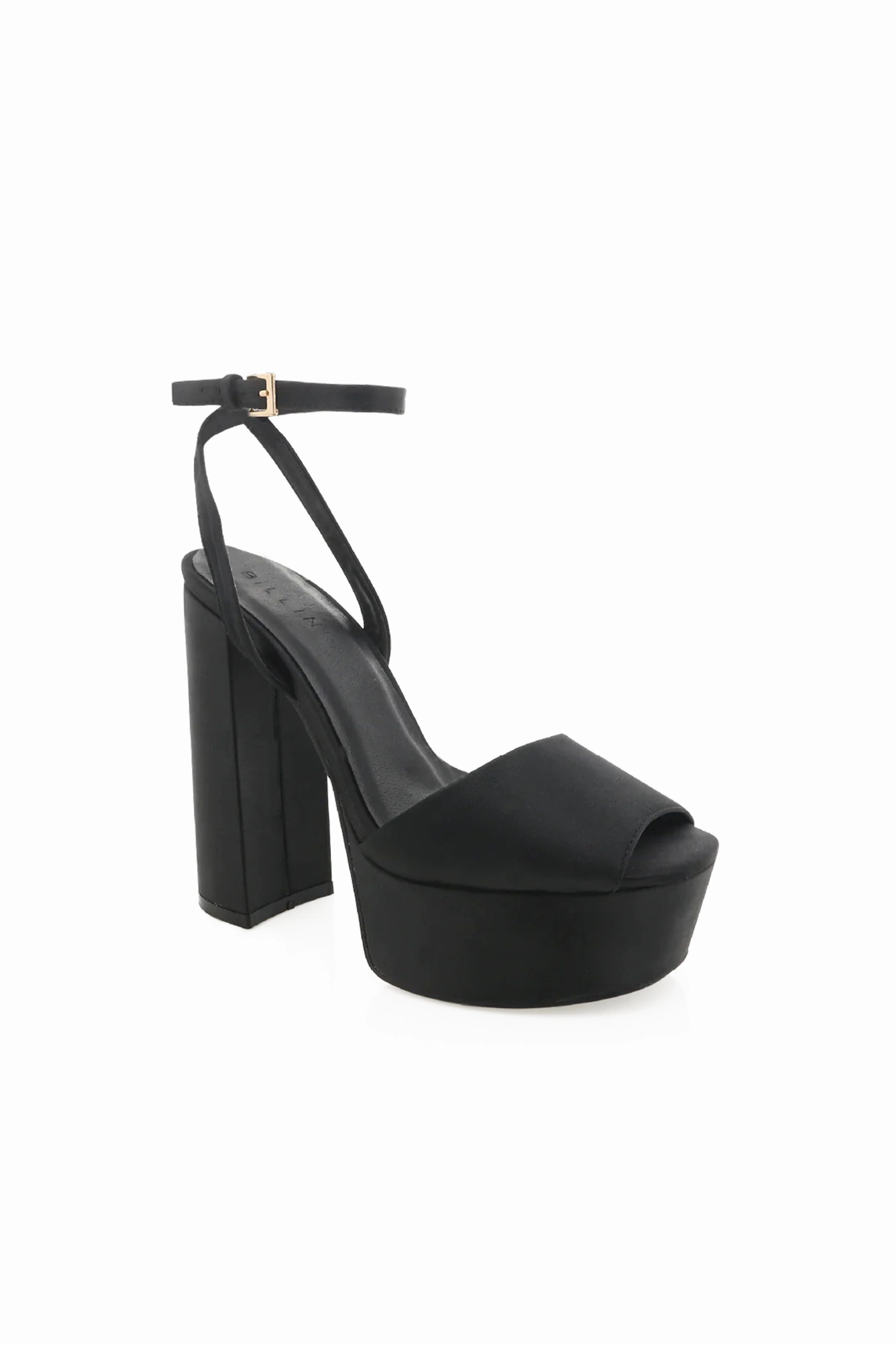 Open Toe Wedges BILLINI | The Brenna Heels - Black