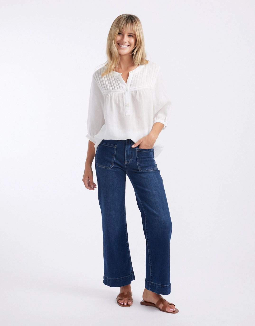 Easywear Style Effortless Style Bobbi 7/8 Denim Jeans - Mid Wash