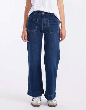 Bobbi 7/8 Denim Jeans - Mid Wash No Gap Waist Design