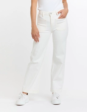 Family Style Elegant Bobbi 7/8 Denim Jeans - White