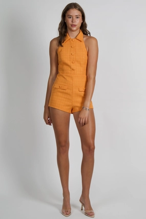 AMANDA UPRICHARD | Archer Playsuit - Orange Easy-Storage