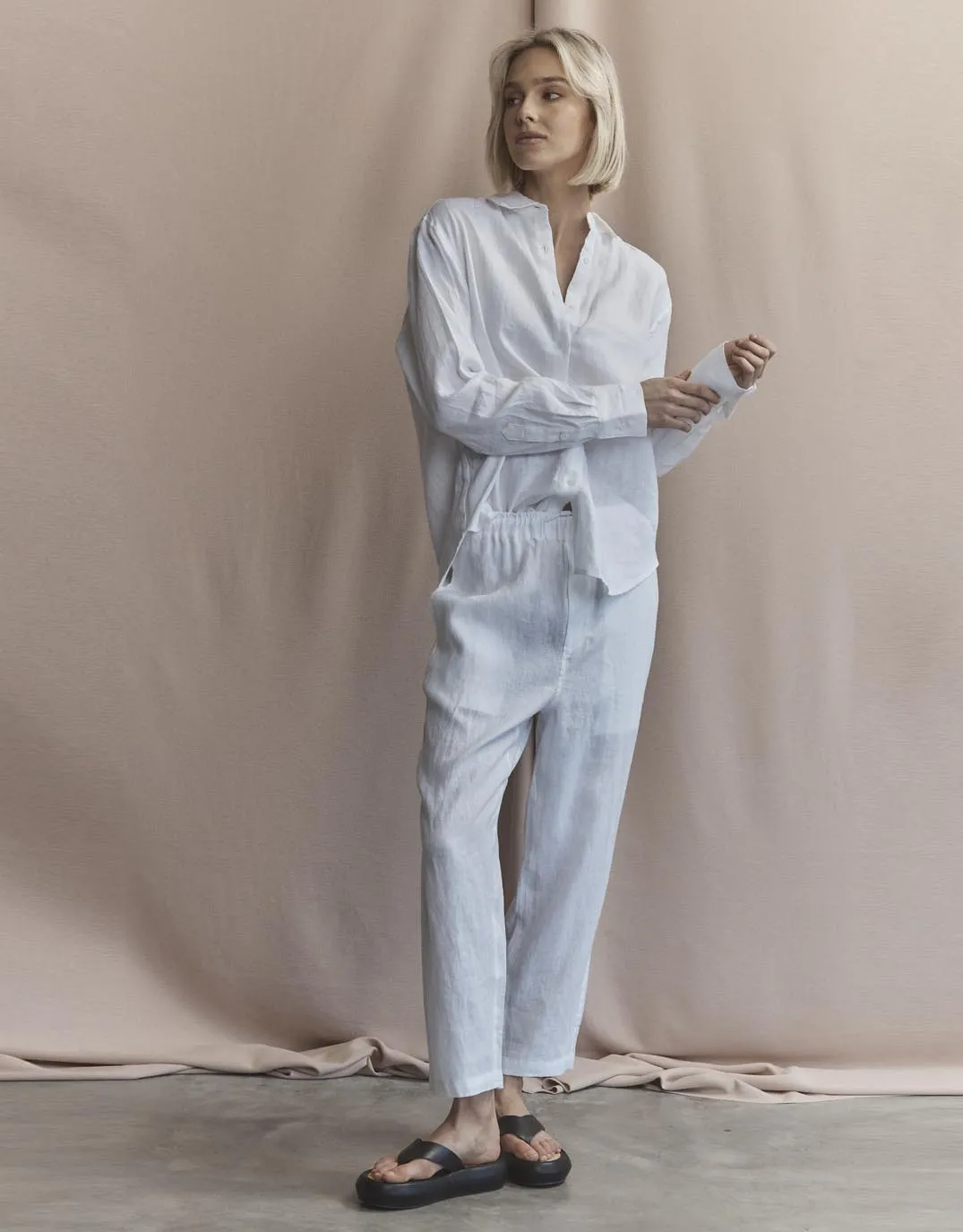 Timeless elegance Relaxed Comfort Katie Linen Shirt - White