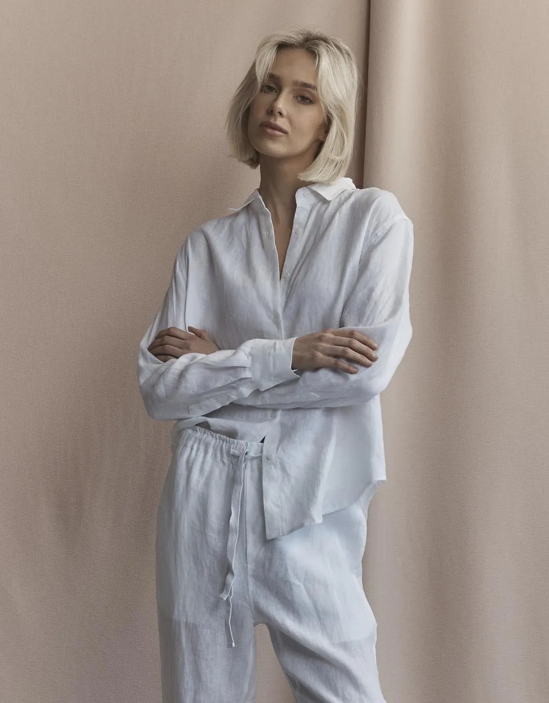 Weekend Outfit Katie Linen Shirt - White
