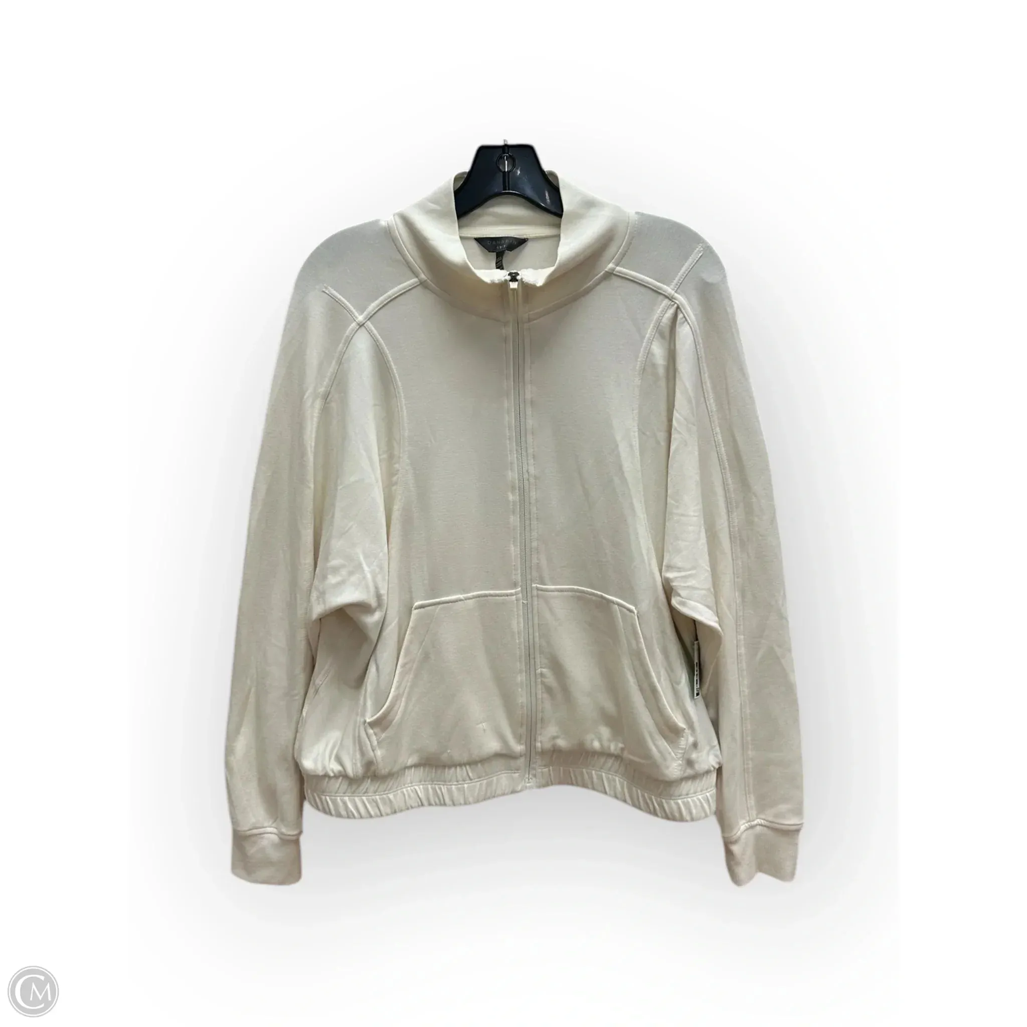 Athletic Jacket By Danskin In Cream, Size: L Teflon coating Seamless Bonding