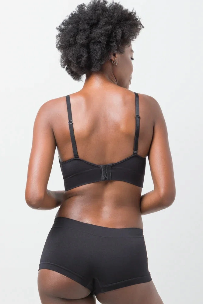 Pilates outfit Shoulder support Bonded Bralette Black