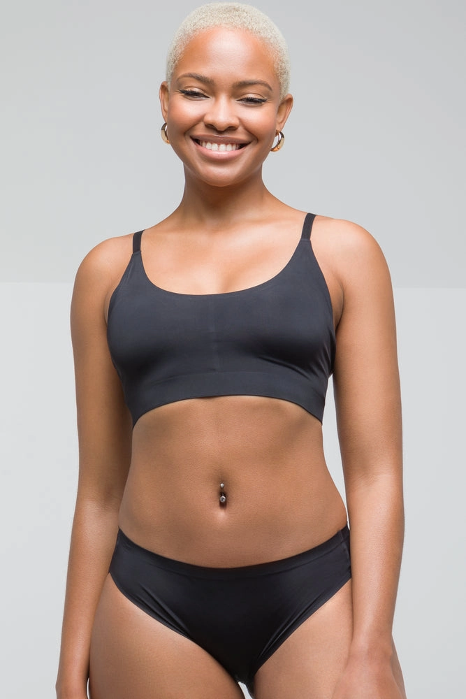 Lightweight Lingerie Soft Silk Bonded Bralette Black
