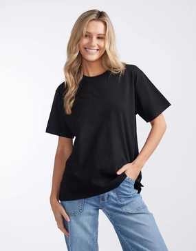Boyfriend Tee - Black Running Gear Midweight Knit