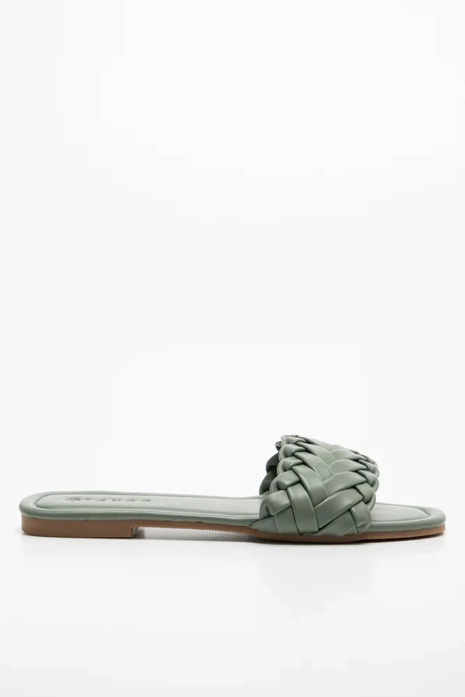 Braided Mule Sandal Removable Footbed Closed Cell Foam