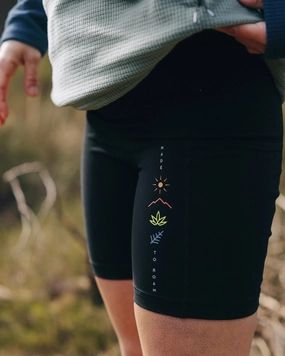 Hiking Trail Mesh Panel Mantra Recycled Active Short - Black