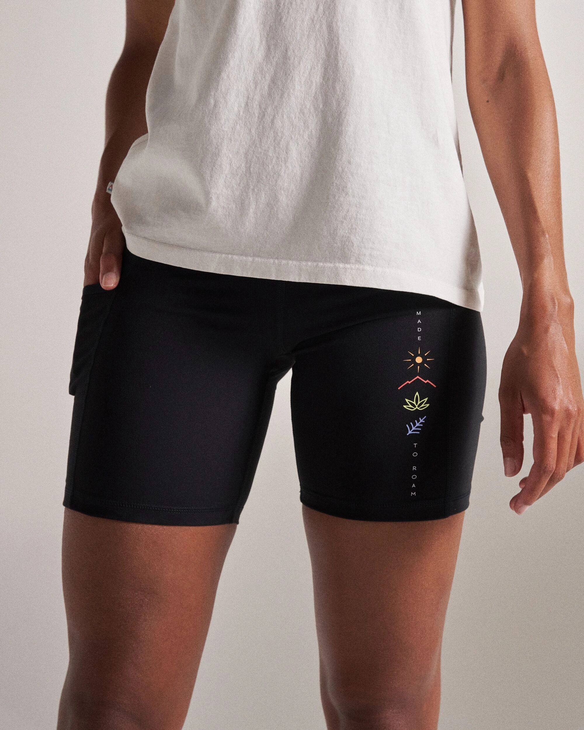Work Commute Outdoor Lover Soft Stretch Mantra Recycled Active Short - Black