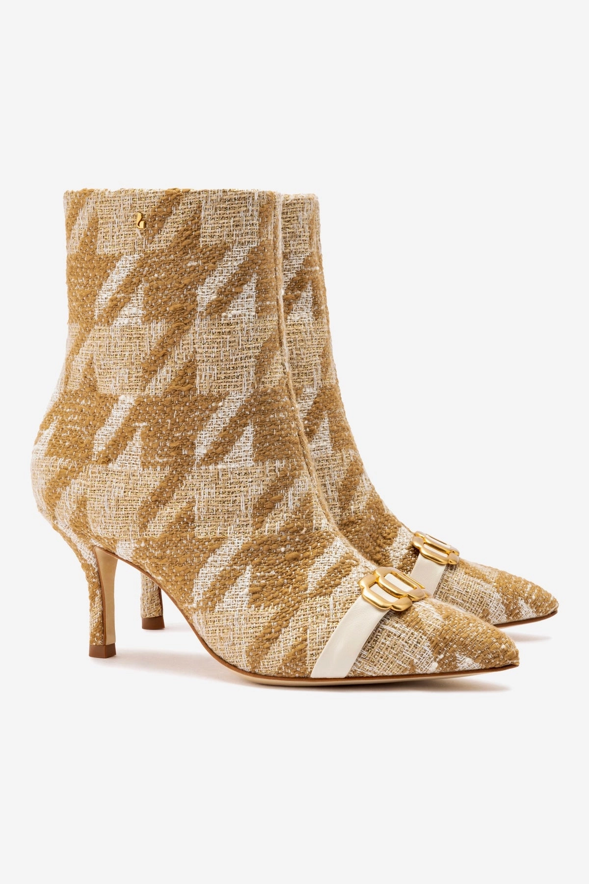Anti Odor Technology Mini Kate Boot In Latte Houndstooth Fabric