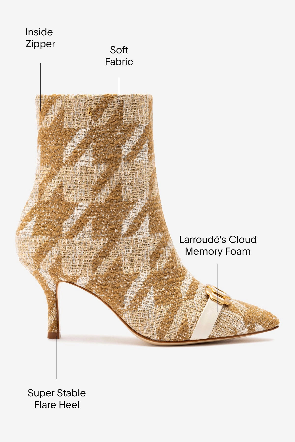 Mini Kate Boot In Latte Houndstooth Fabric City Life Toe Protection Tech