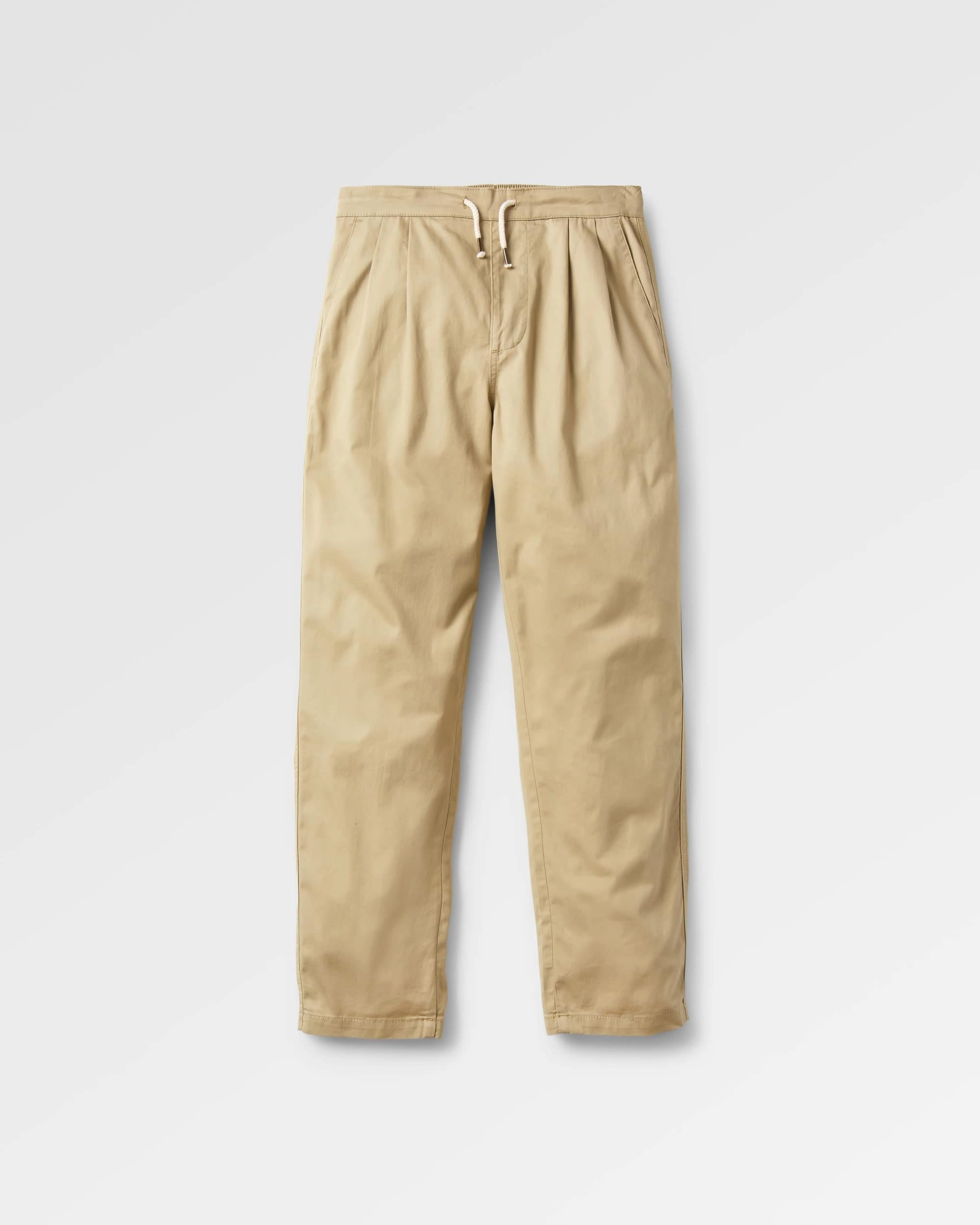 Compass Elasticated Waist Trouser - Biscuit Structured fabric DoubleLayeredKnees