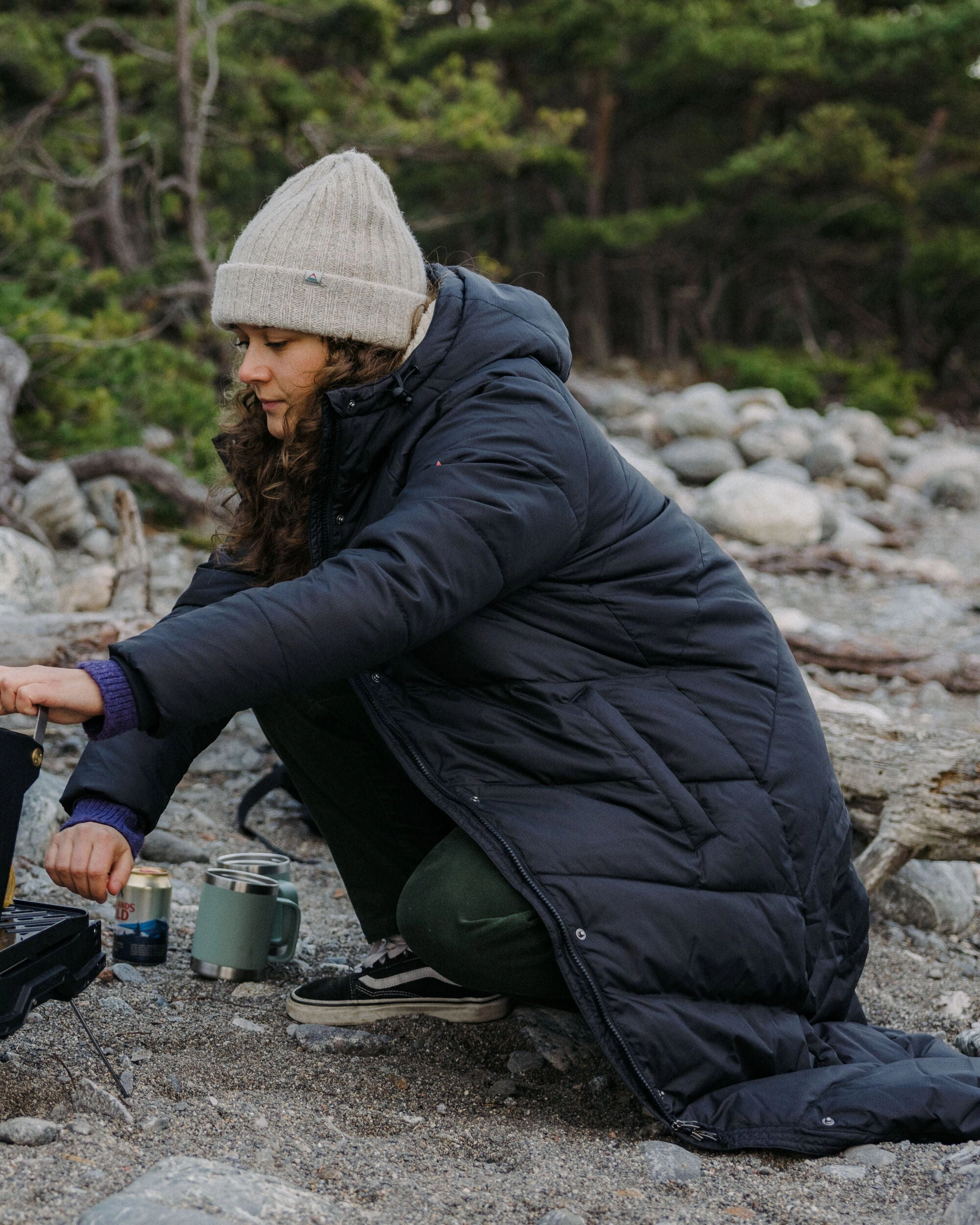 Climate Adaptive Design Tasman Recycled Long Insulated Jacket - Black