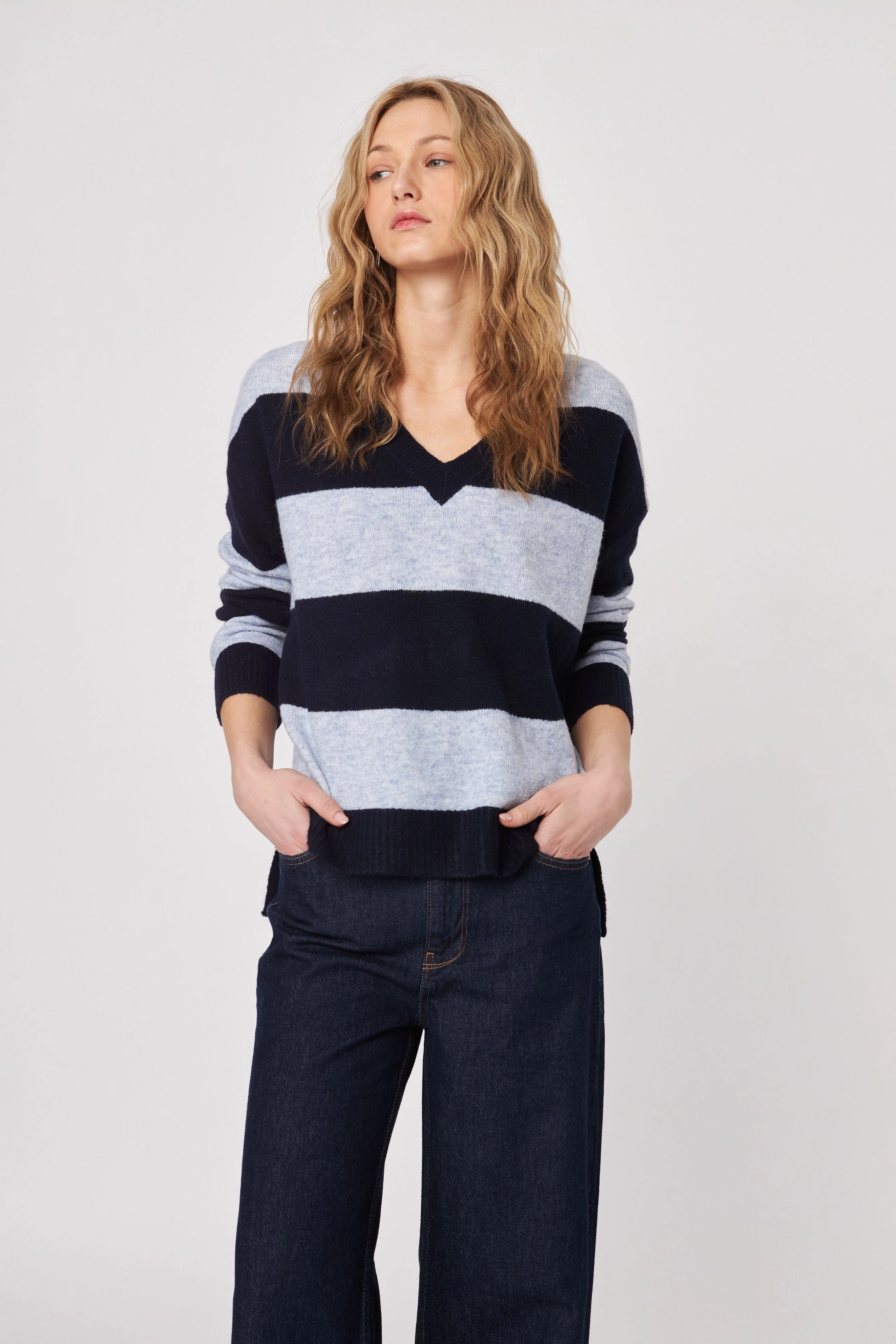 Garment Dyed JOHN   JENN | Hadley Sweater - Midnight Window