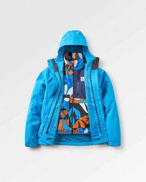 Breckenridge Recycled Waterproof 3 In 1 Jacket - Bluejay Non Bulky Design Glove Compatible Cuffs
