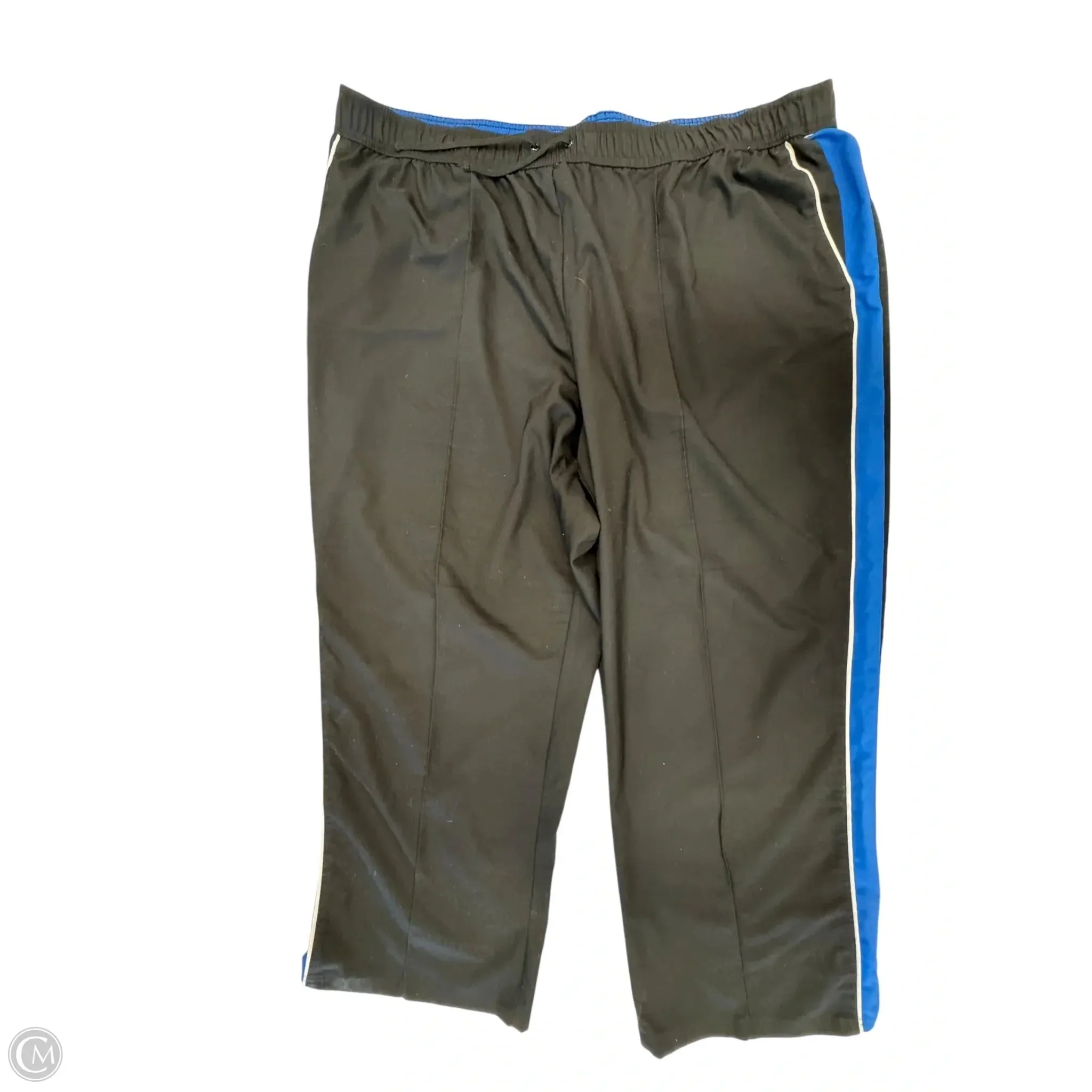 Polyester fabric Relaxed Design Athletic Pants By Sjb Active In Black & Blue, Size: 3x