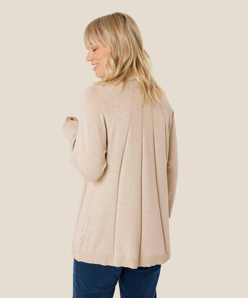 Buttery Soft Handfeel FrictionResistant Trim 1009549 MaFunse Sweater - Light Beige Melange