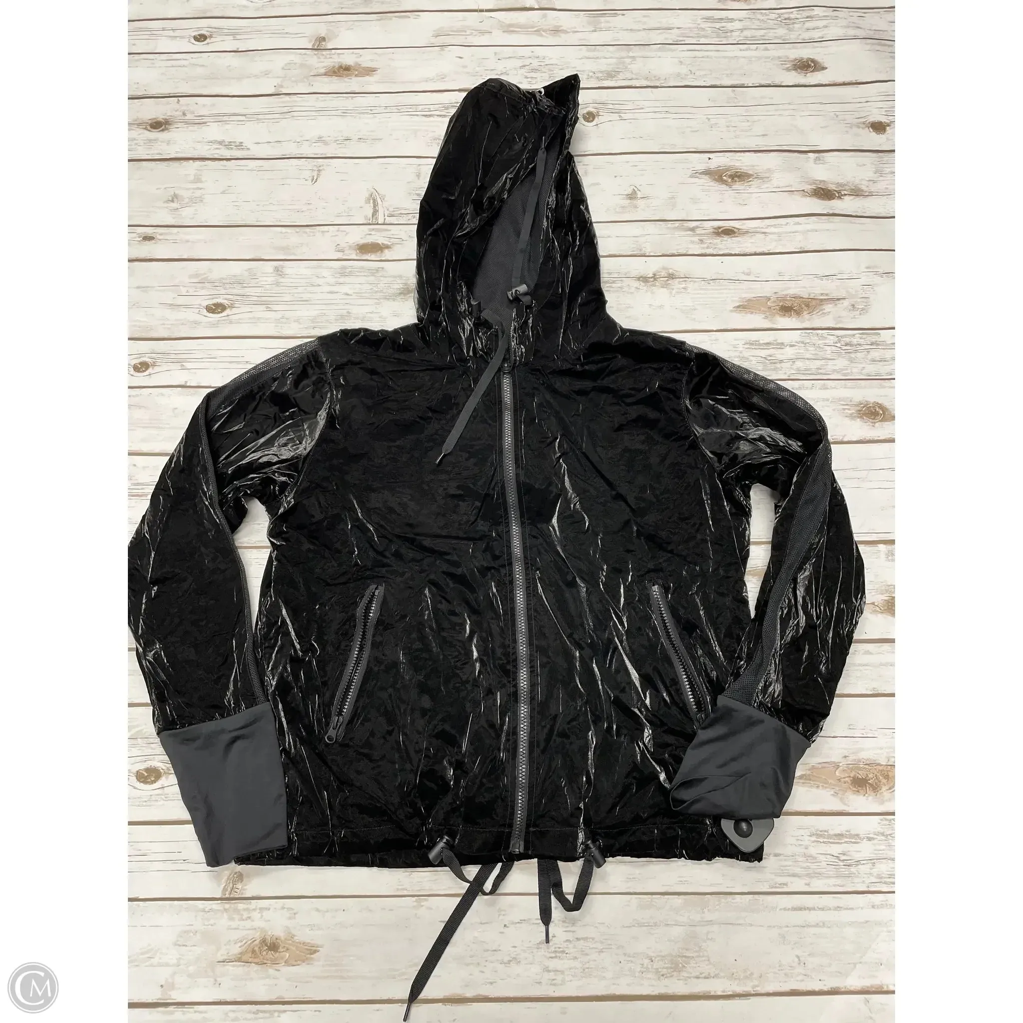 Moisture Managing Liner Compact packaging Athletic Jacket By Zyia In Black, Size: L