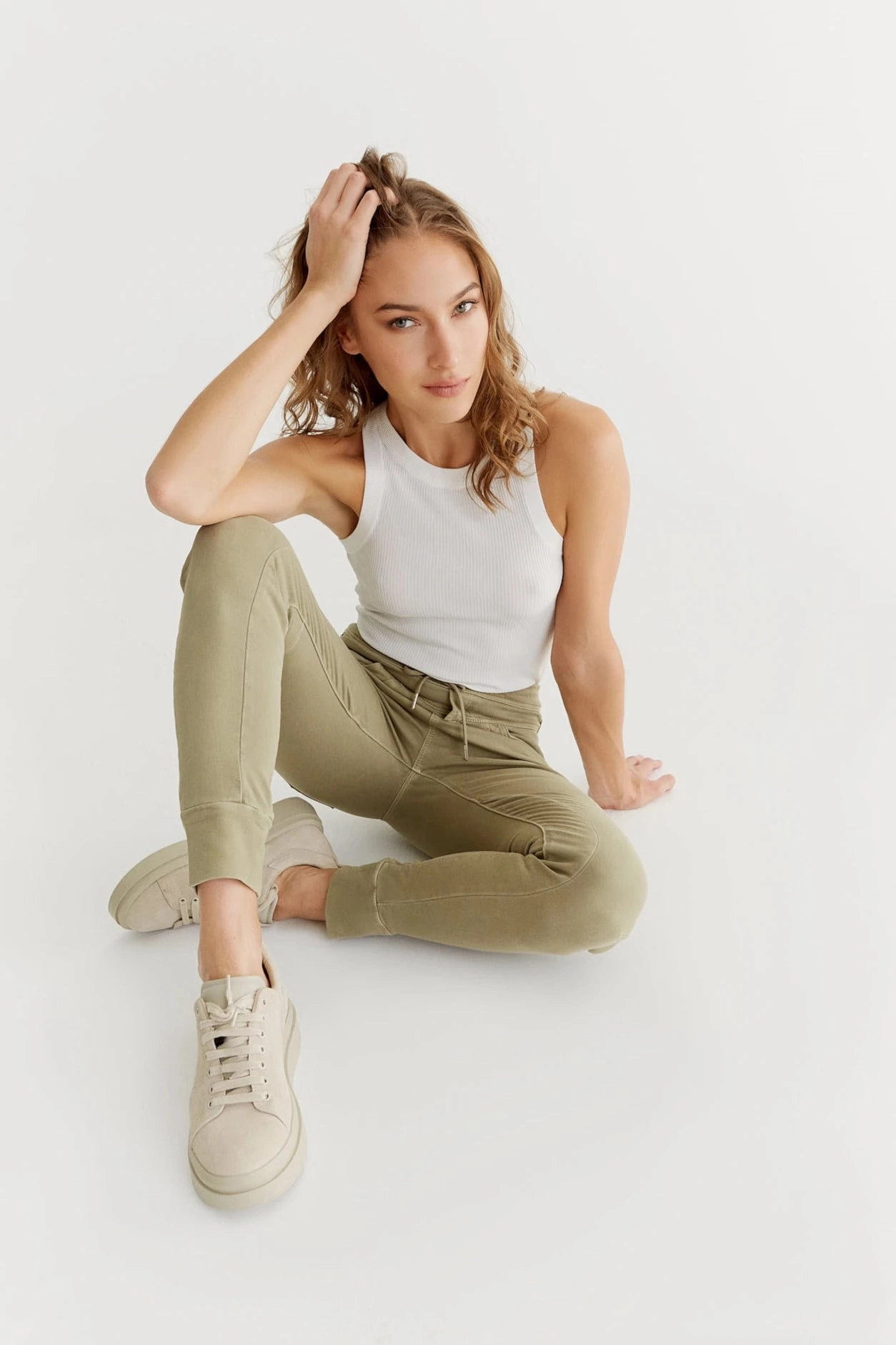 Mila  Slim Jogger Pant - Light Khaki - 27" Inseam L01 OdorResistantTreatment