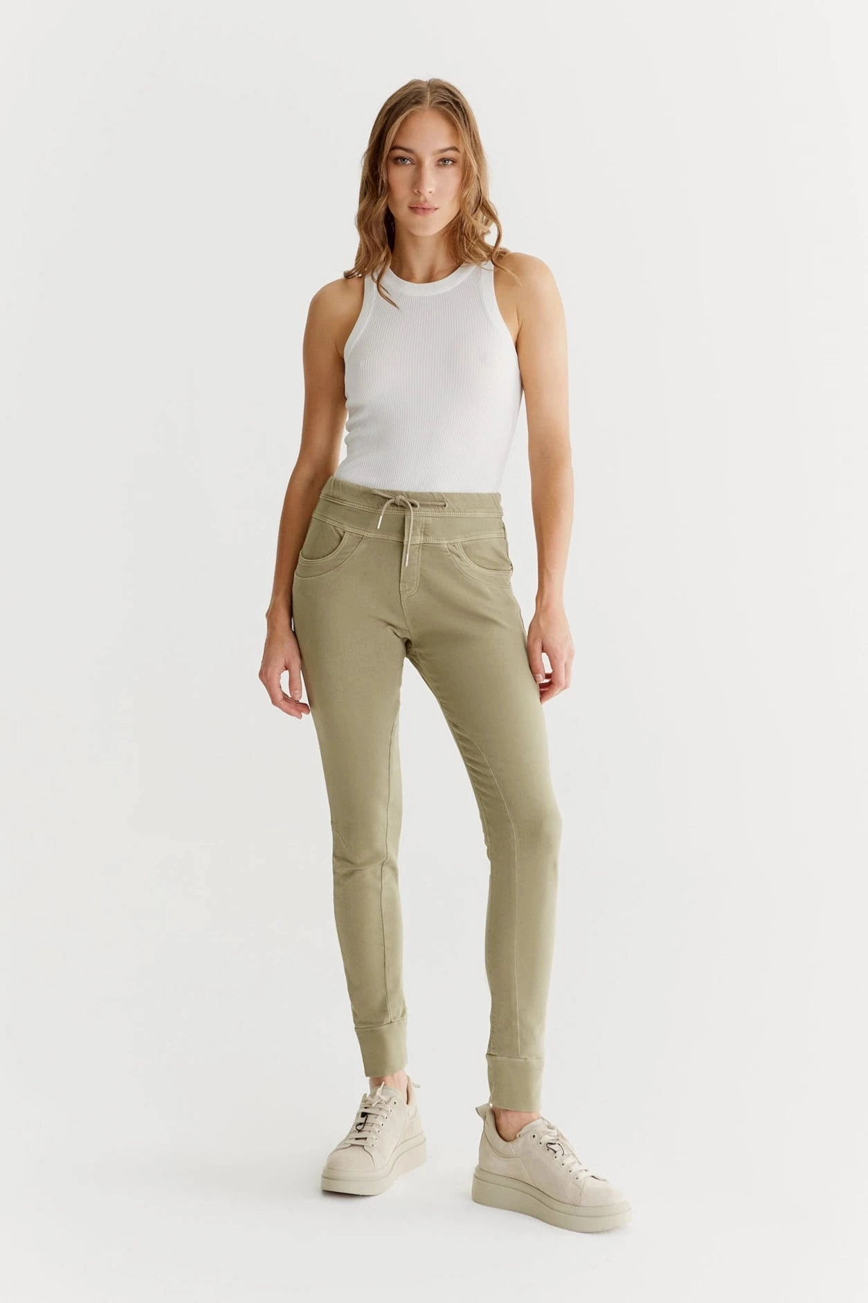Anti Pilling Breathable layers Mila  Slim Jogger Pant - Light Khaki - 27" Inseam L01