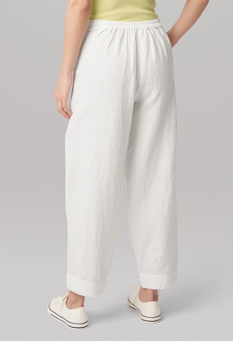 Form Fitting Caitlin Linen Trousers - White  51666SL