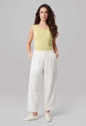 Stylish Comfort Caitlin Linen Trousers - White  51666SL
