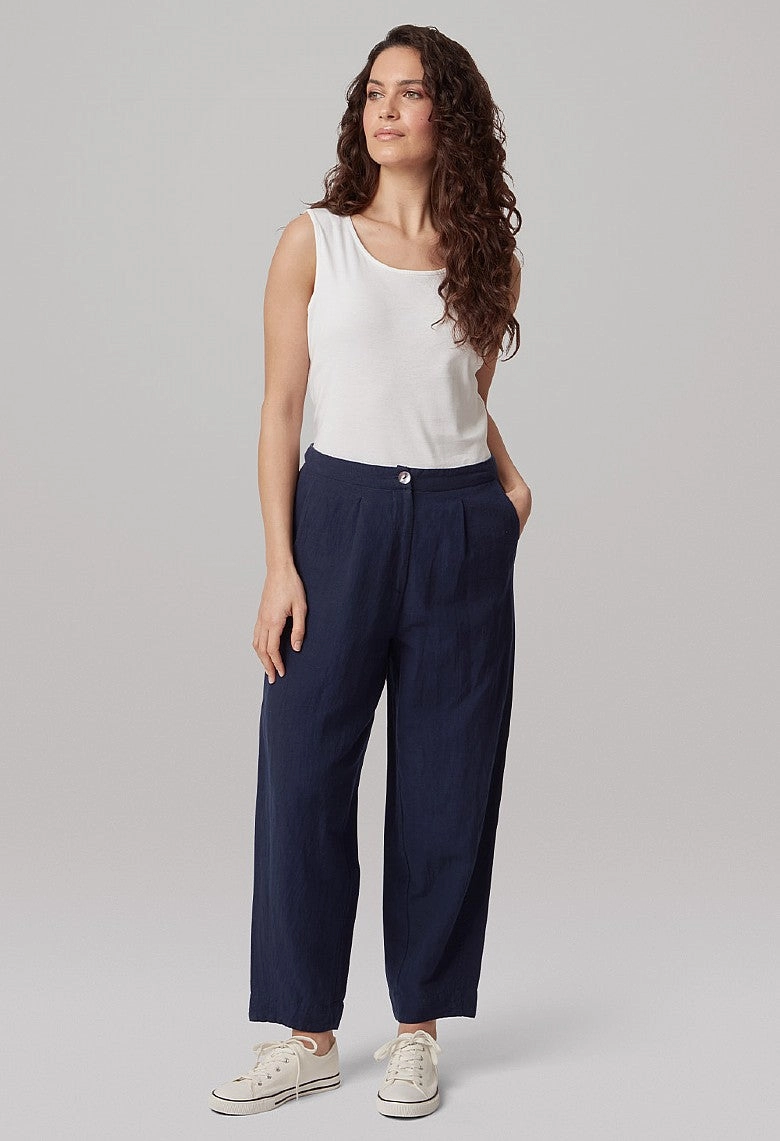 Caitlin Trousers - Navy  51666SL Stylish Waistband