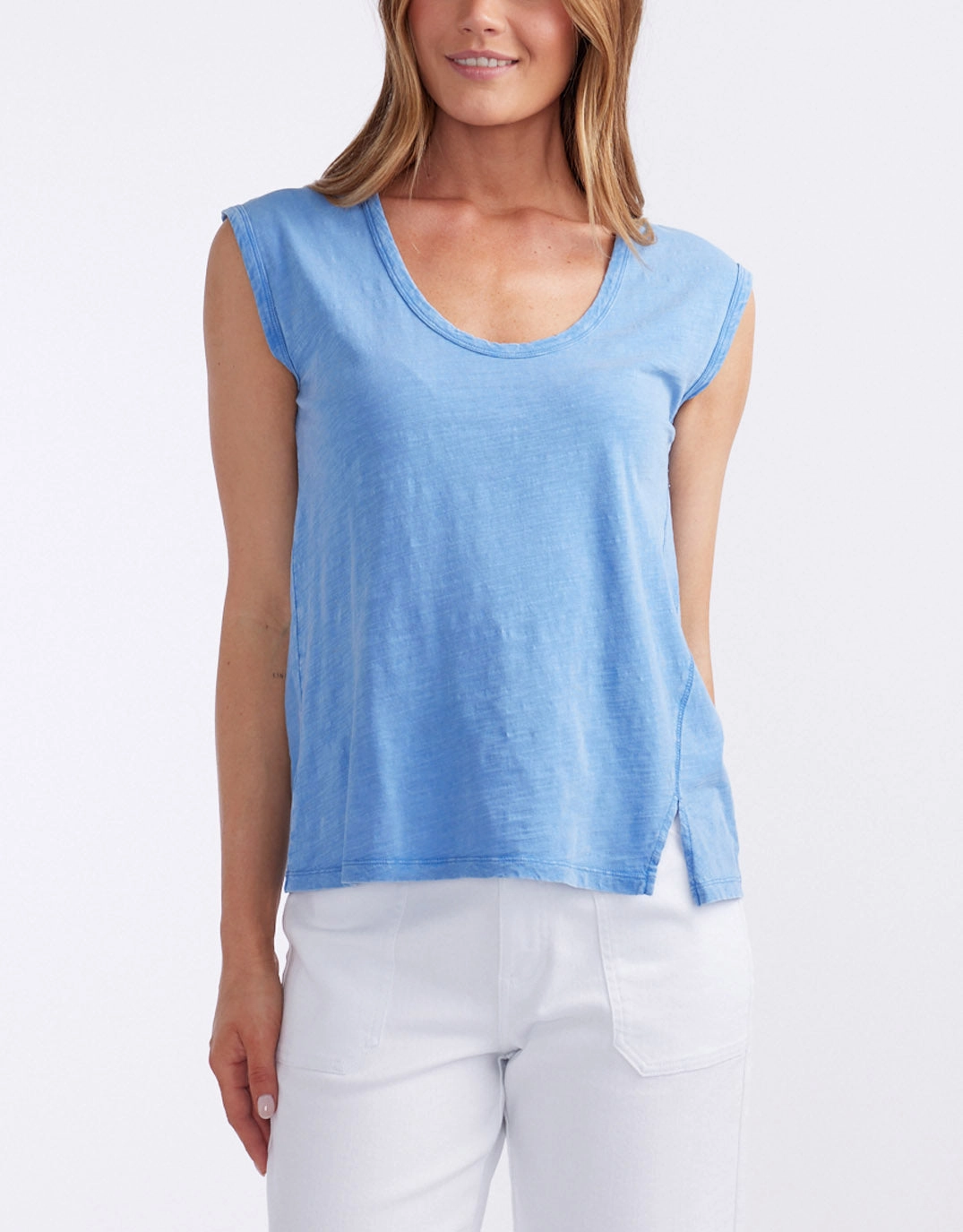 irregular wear Cali Stitch Tank - Danish Blue