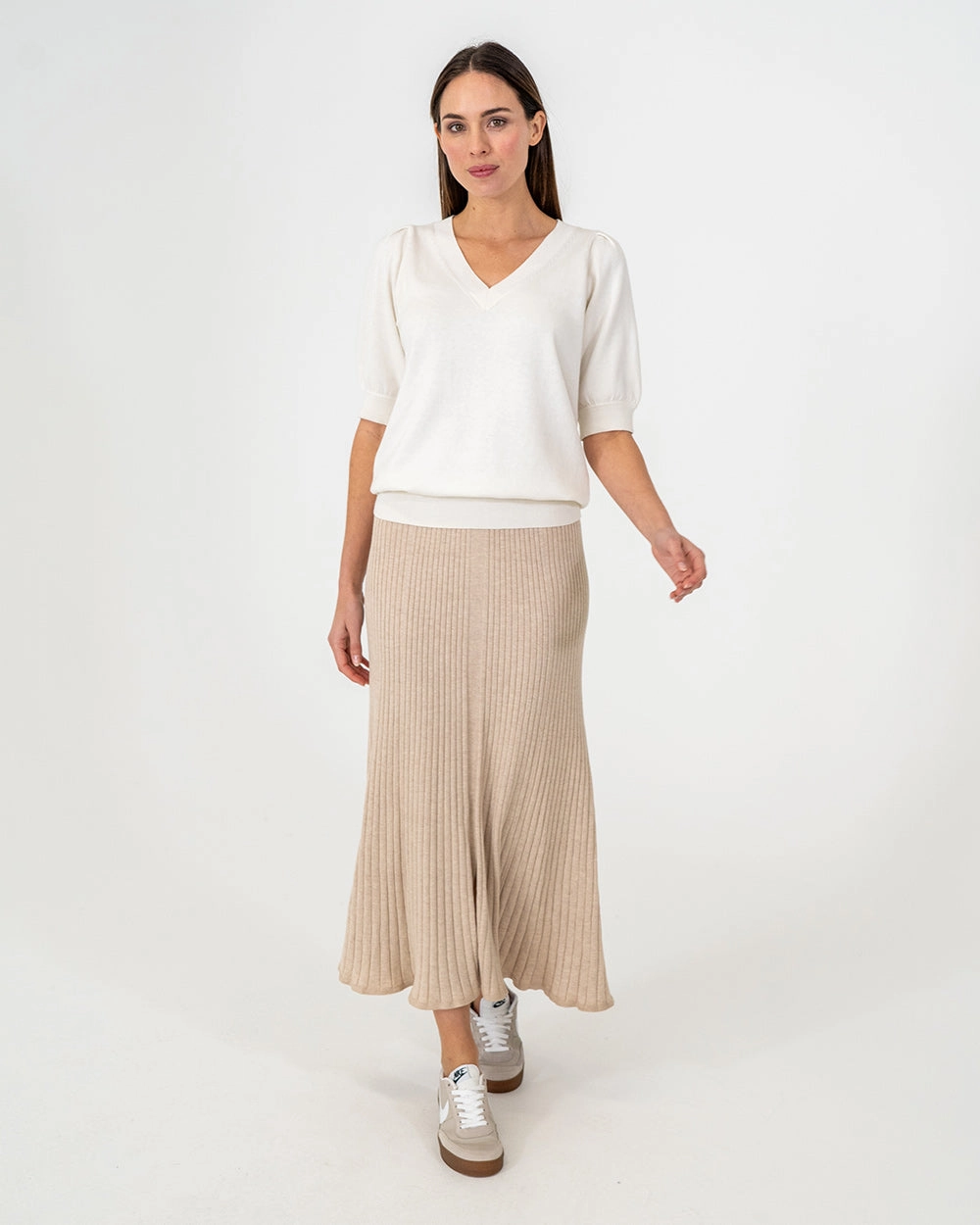Callie Knit Skirt - Sandstone Statement Color