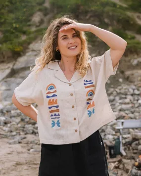 Arden Organic Cotton Short Sleeve Shirt - Vintage White Sophisticated Style Oversized Fit