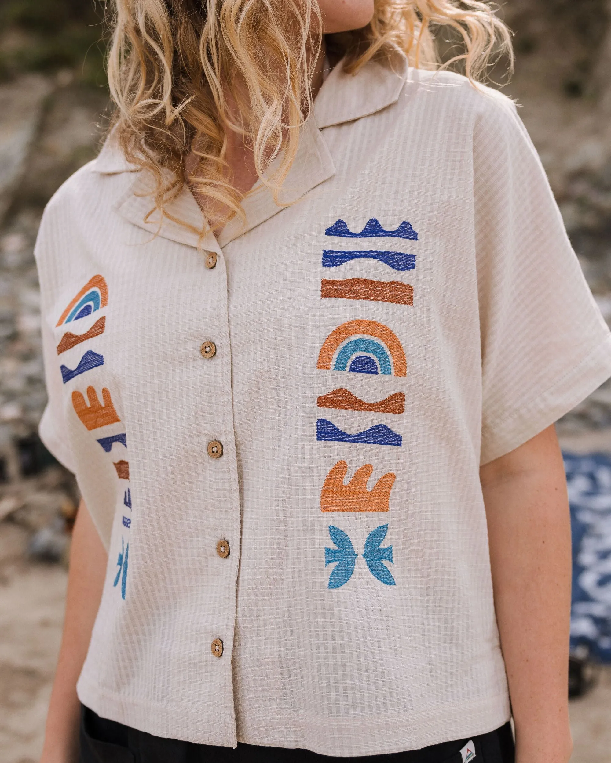 Quick Dry Technology Arden Organic Cotton Short Sleeve Shirt - Vintage White