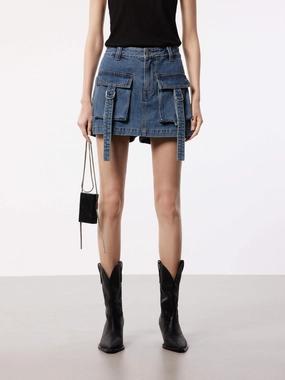 Cargo Pocket Denim Skorts Quick Layer Cargo Pockets