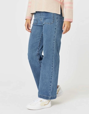 Carpenter Stretch Leg Jean - Washed Denim Fashion Lover Youth Style Smooth Minimal Fading