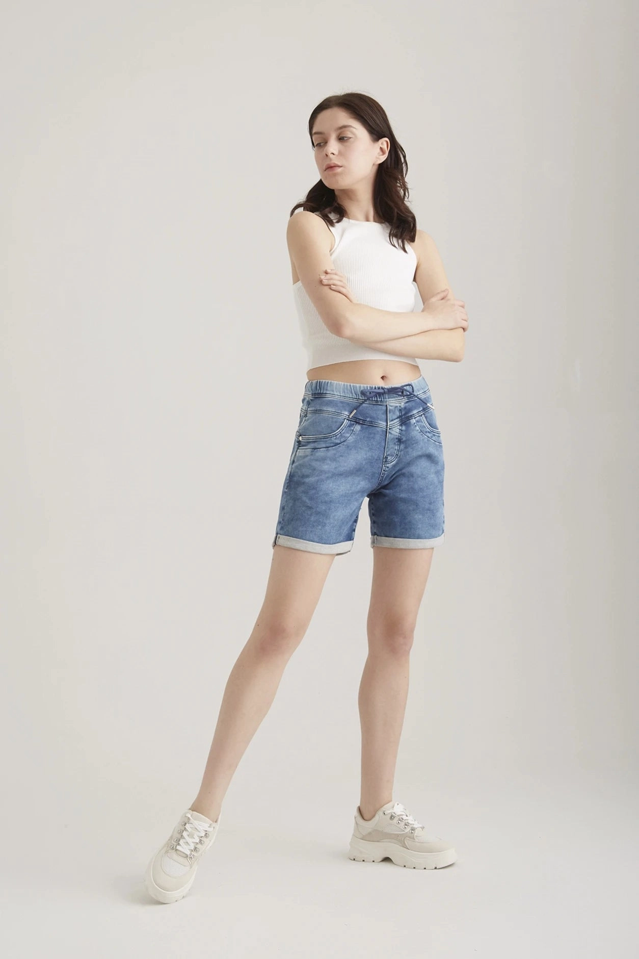 Flattering Fit Anna - Shorts - Blue Denim
