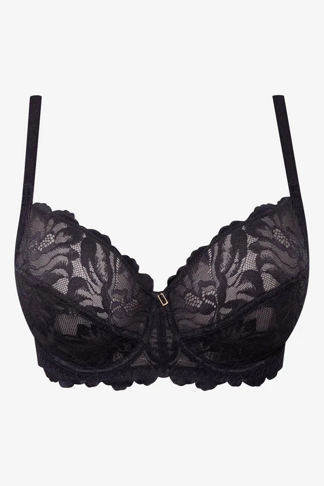 Plus Size 2 Pack Lace Non Padded Underwire Bra Black And Pink Flexible Support Underwear
