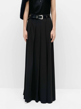 Side Slit Maxi Skirt Adjustable drawstring