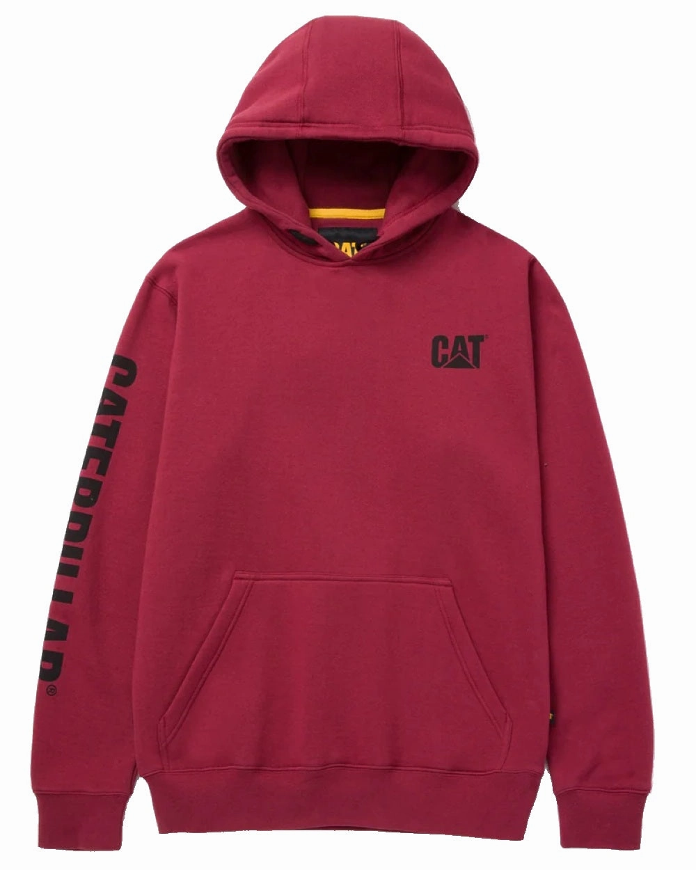 Caterpillar Trademark Banner Hooded Sweatshirt Flexible Fit Lightweight Material
