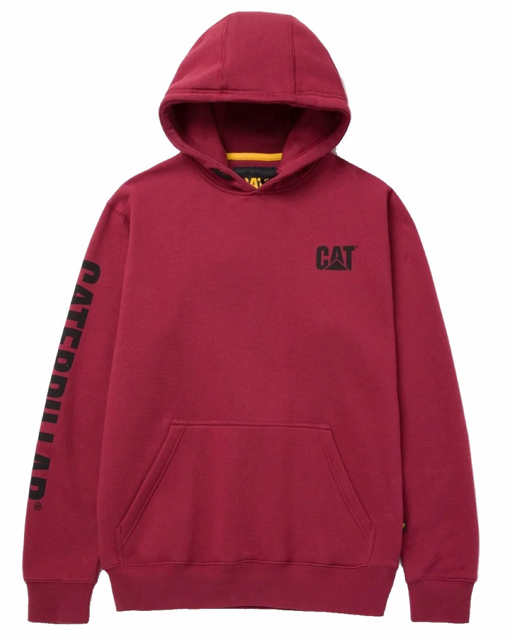 Holiday Edition Flatlock Seams Caterpillar Trademark Banner Hooded Sweatshirt
