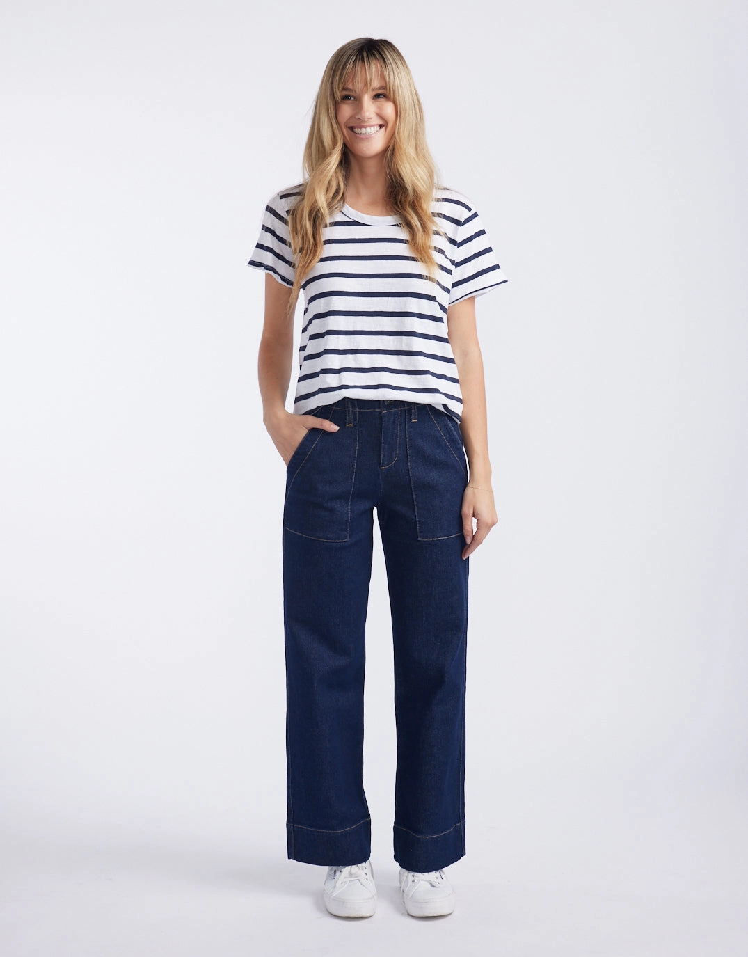 Comfortable fit Flexible Fabric Celeste Wide Leg Jeans - Indigo